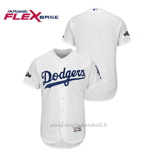 Maglia Baseball Uomo Los Angeles Dodgers 2019 Postseason Flex Base Bianco